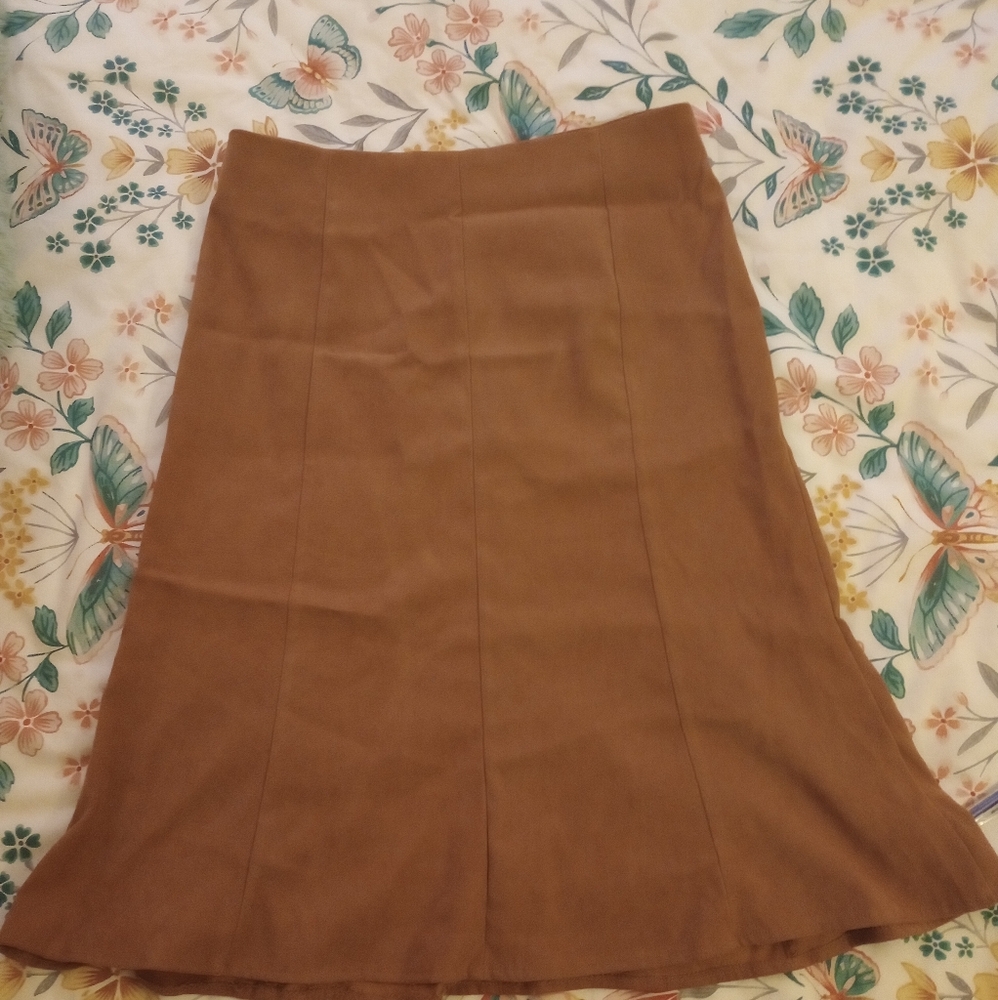 Faux Suede Brown Women's Skirt
